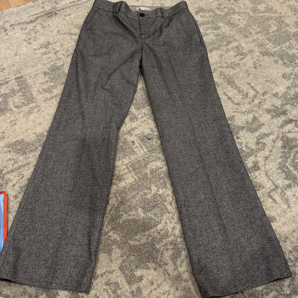 Banana Republic Womens Dress Pants 4 Grey Martin Fit Wool Blend Italian Fabric